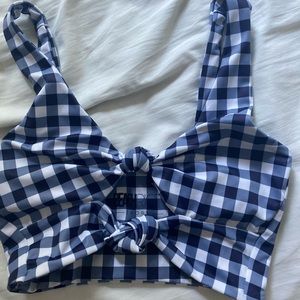 Beach Riot Gingham Sports Bra Top